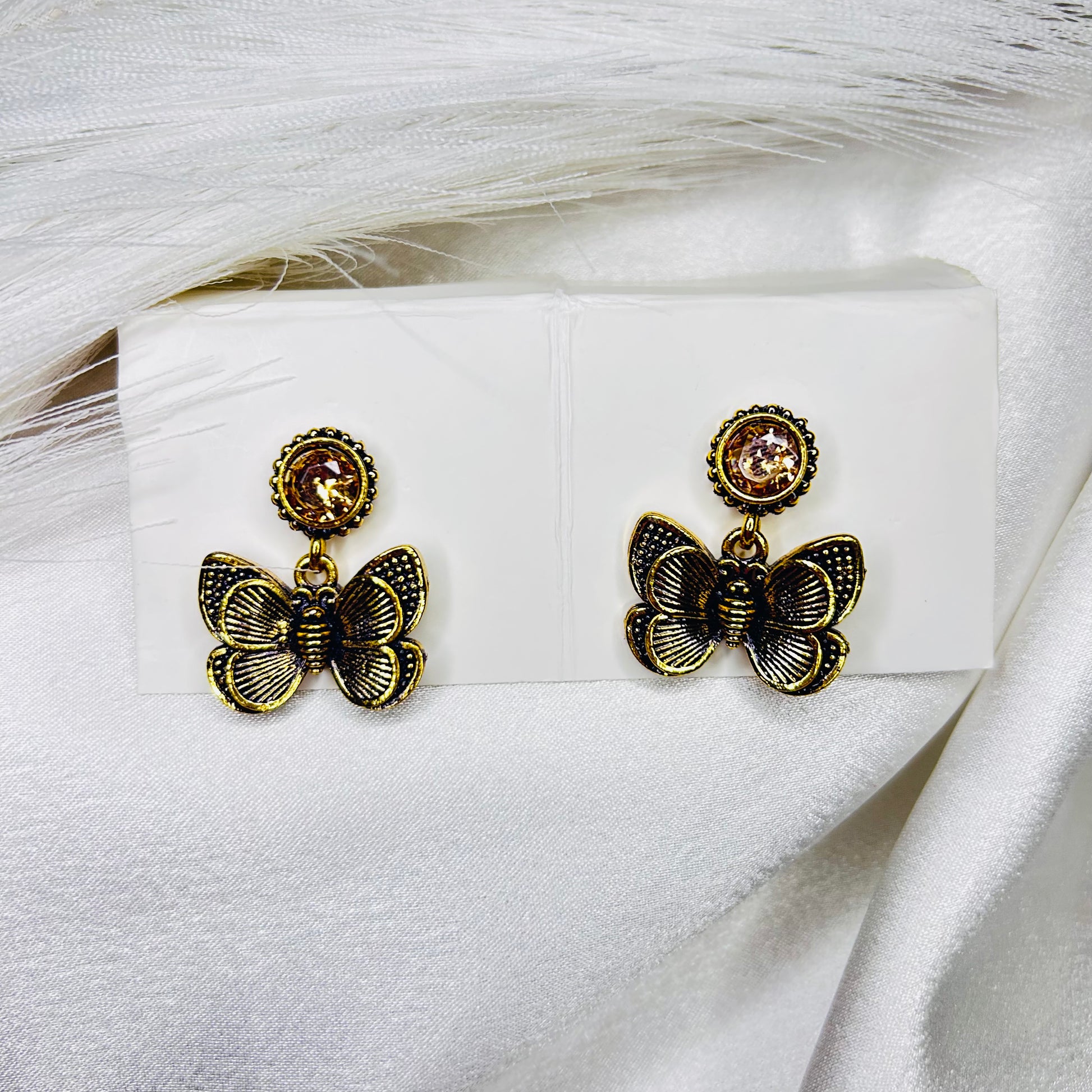 Golden Butterfly Stud Earrings