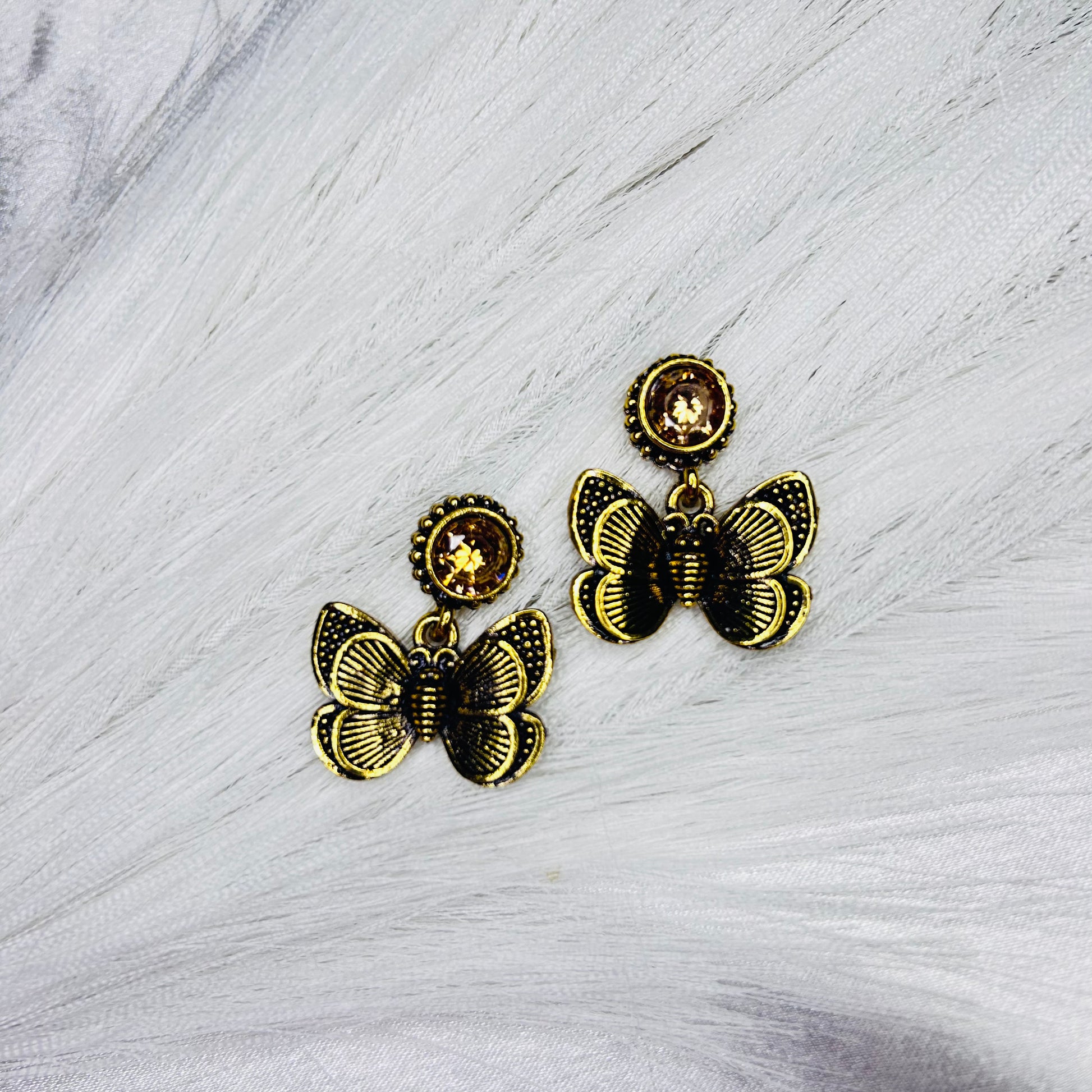 Golden Butterfly Stud Earrings